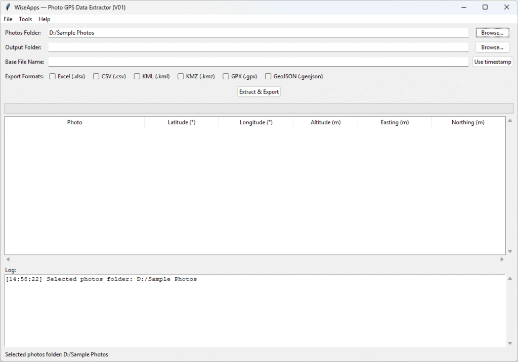 Photo GPS Data Extractor wiseapps photo gps data extractor v01 step 1