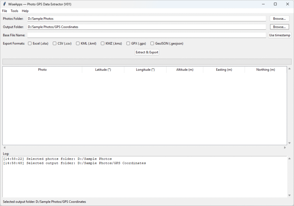 Photo GPS Data Extractor wiseapps photo gps data extractor v01 step 2